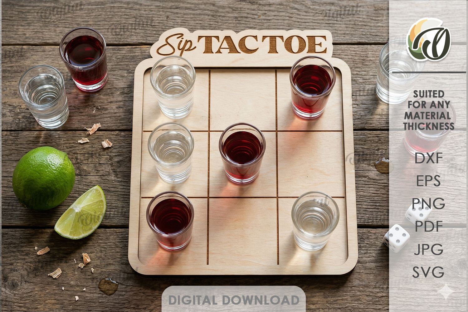 3D Drinking Game Laser Cut