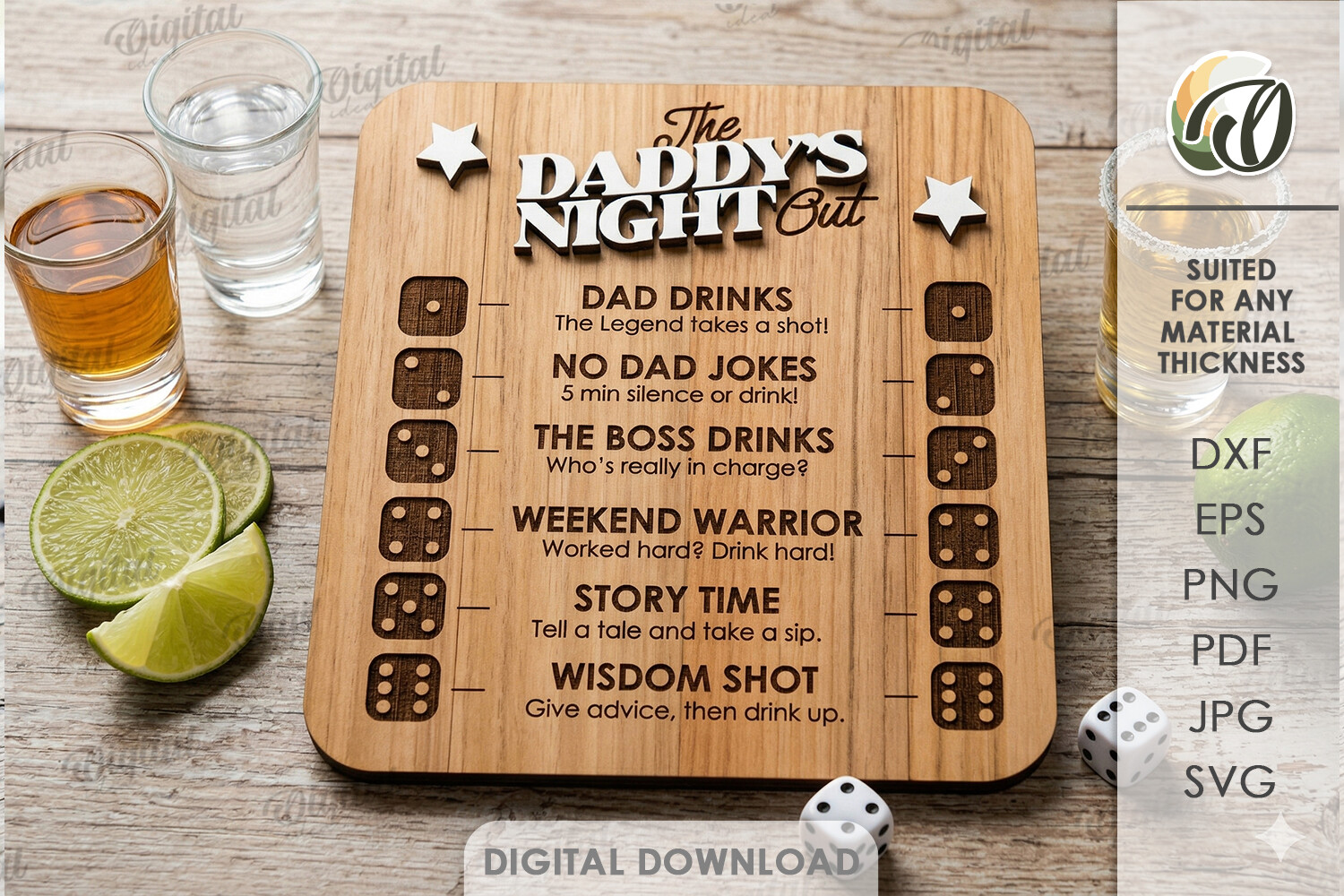 3D Drinking Game Laser Cut