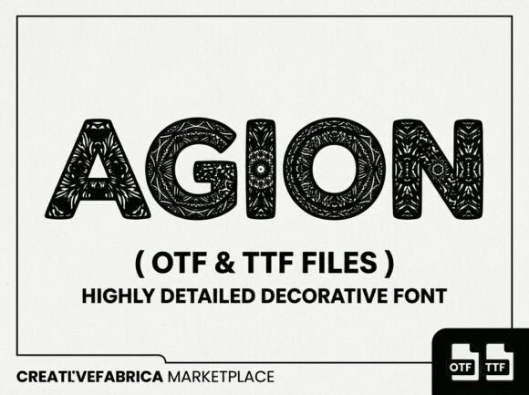 Agion Font PNG with transparent background - Preview 3