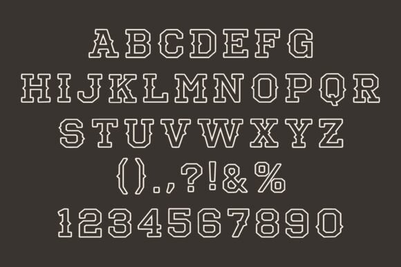 Cowboy Outlines Font PNG with transparent background - Preview 4