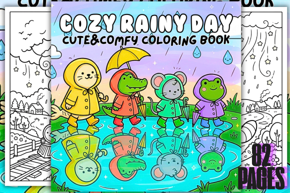 Cozy Rainy Day Cute&Comfy Coloring Book