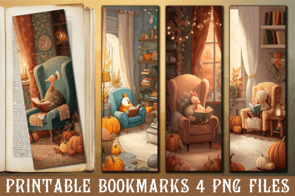 Cozy Reading Turkey Library Bookmark