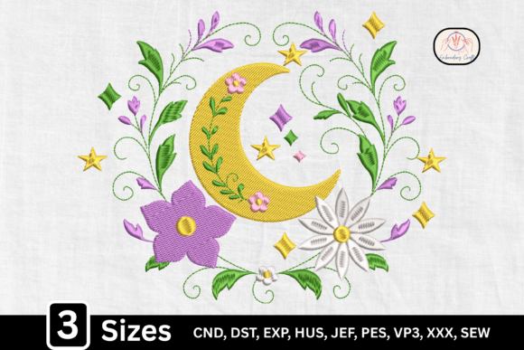 Crescent Floral Moon