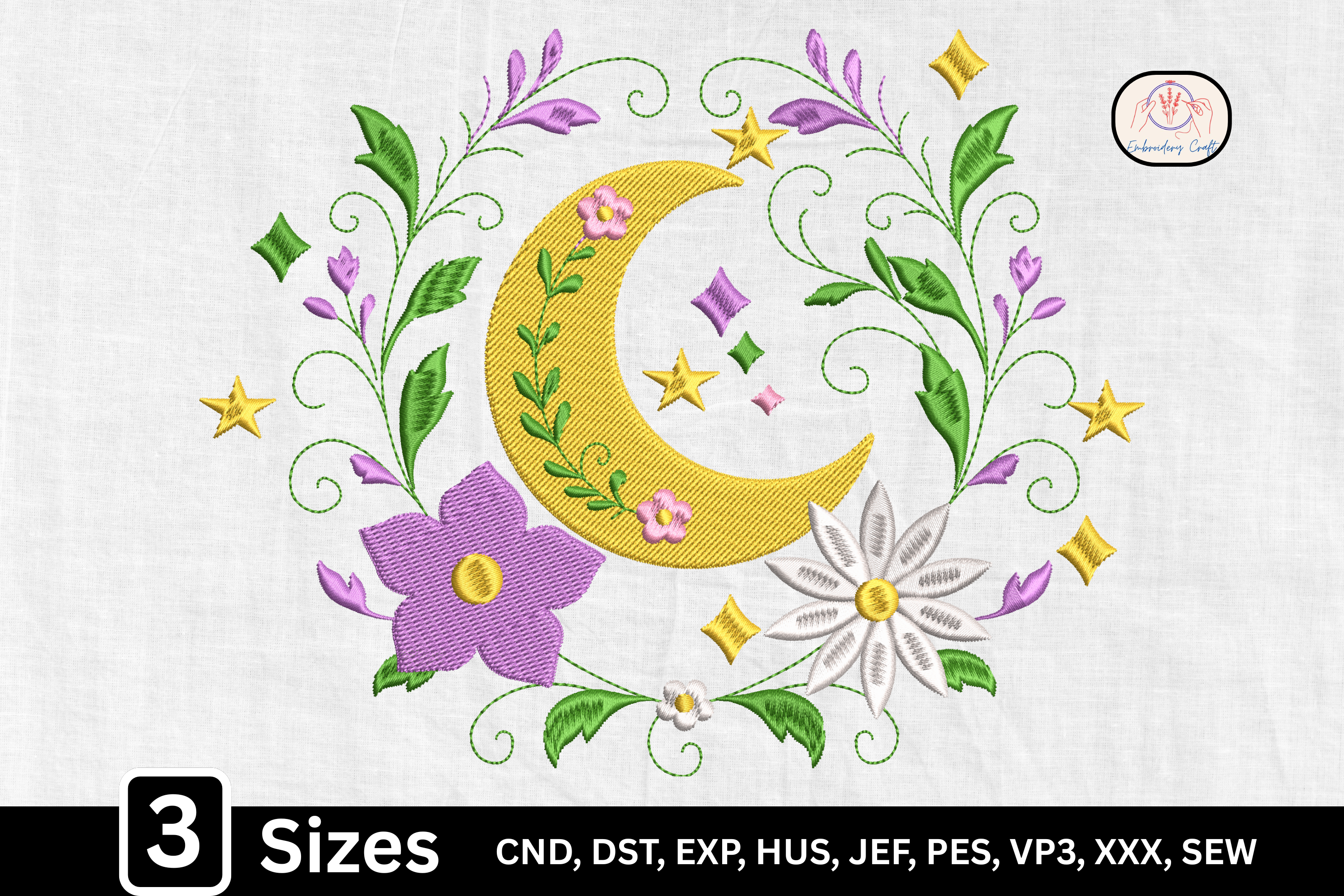 Crescent Floral Moon