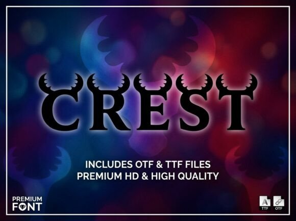 Crest Font PNG with transparent background - Preview 1