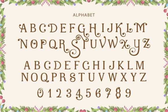 Curly Christmas Font PNG with transparent background - Preview 1
