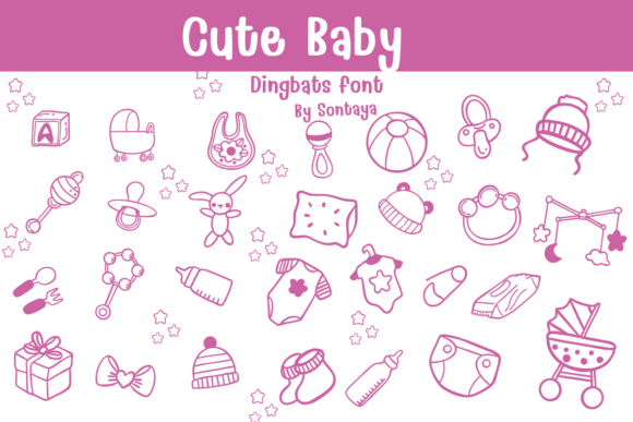 Cute Baby Dingbats Font By Sontaya