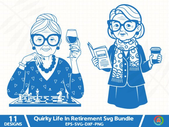 Cute Retired Ladies SVG Bundle