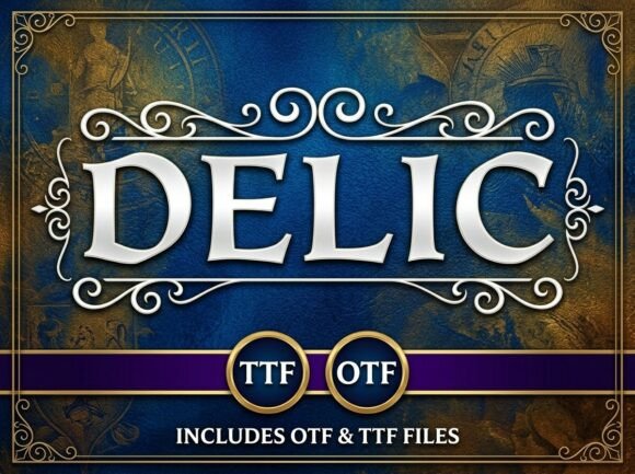 Delic Font PNG with transparent background - Preview 3
