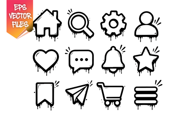 Expressive Graffiti UI Icon Pack Vector Graphic by sipanji figuree ...