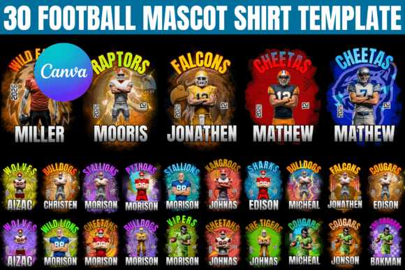 Football Mascot Shirt Canva Template