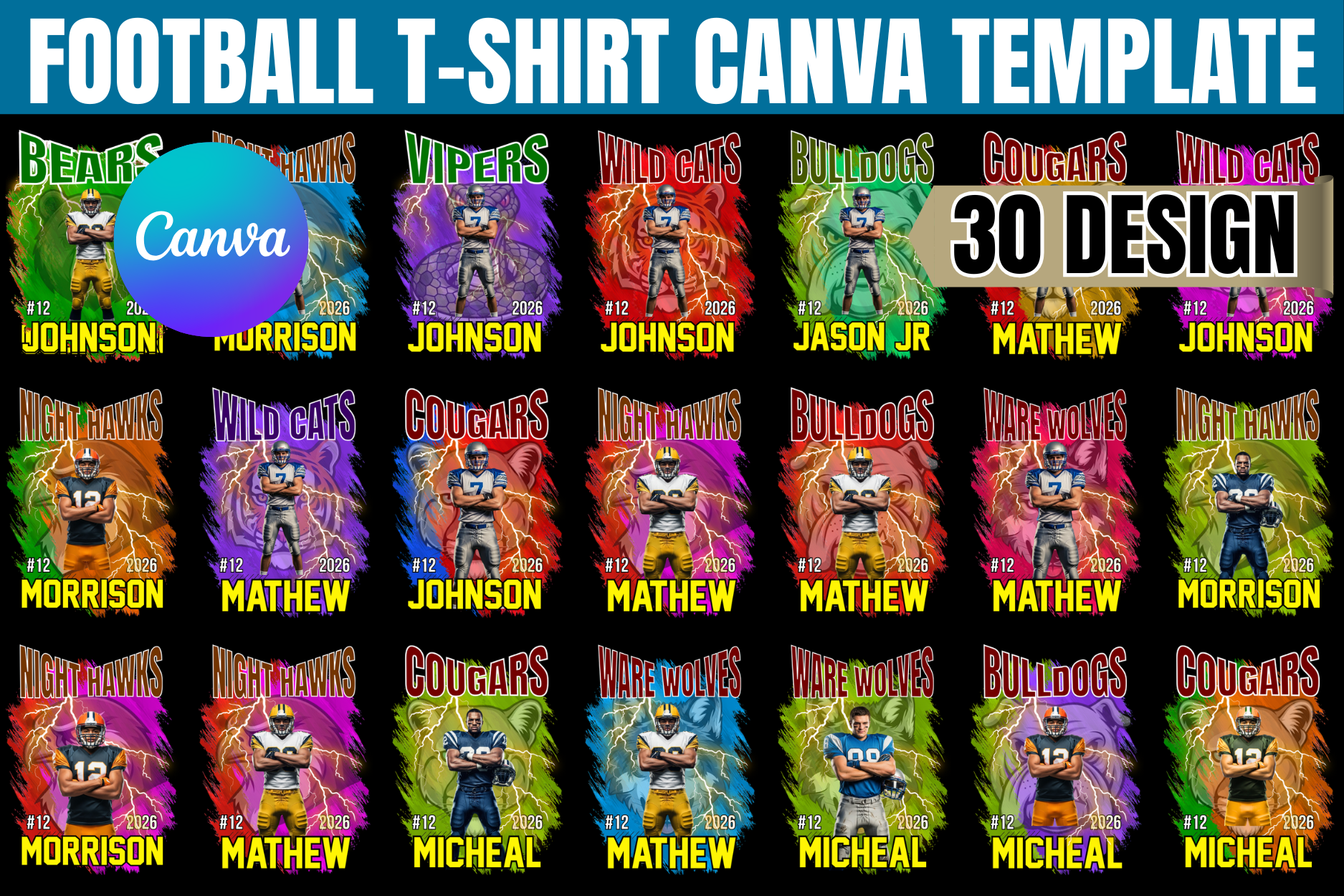Football T-Shirt Canva Template