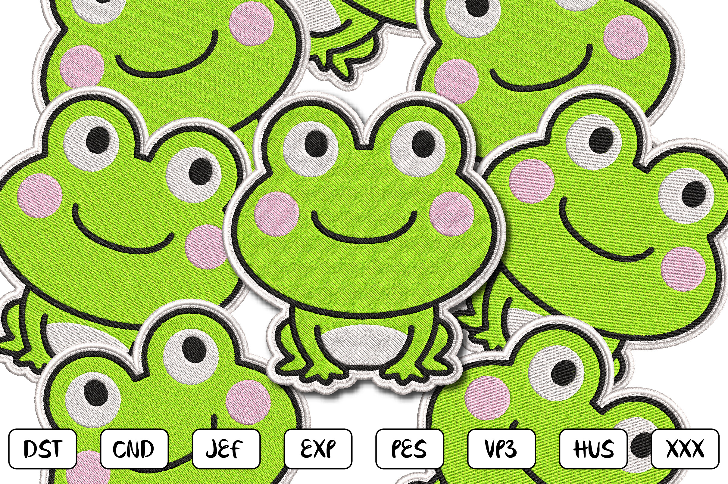 Frog Patch Embroidery Design