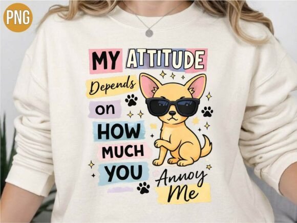 Funny Chihuahua attitude dog PNG t-shirt design for chihuahua mom Cricut press