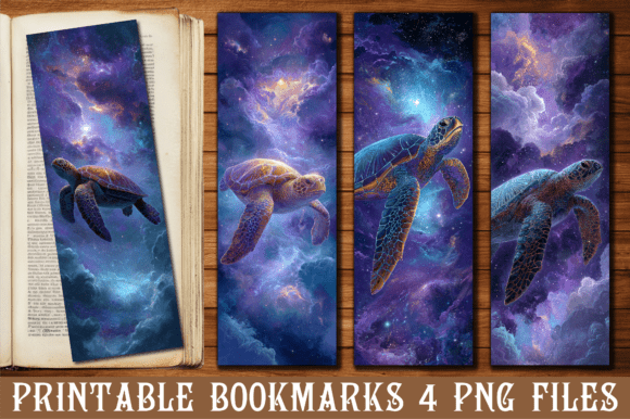 Galaxy Space Sea Turtle Cosmic Bookmark