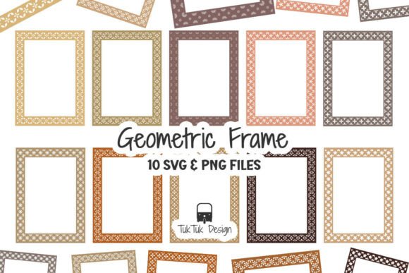 Geometric Pattern Frame Border SVG, PNG