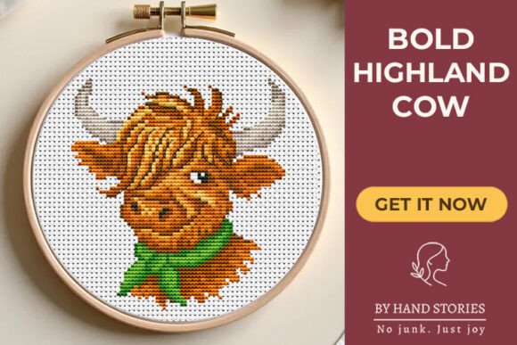 Highland Cow Cross Stitch Pattern PDF