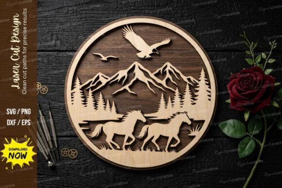 Mountain Deer Frame Laser Cut Svg Laser Cutting By Regulrcrative