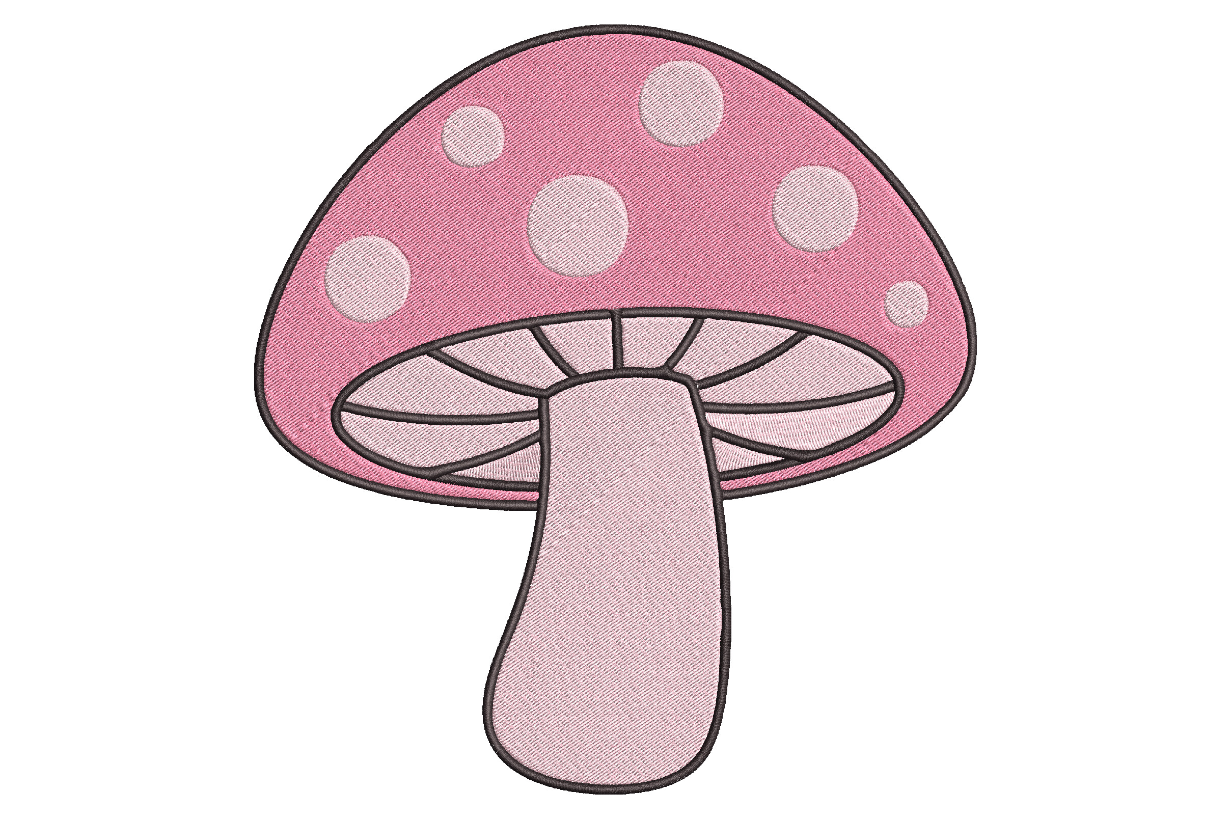 Pink Mushroom Embroidery Design