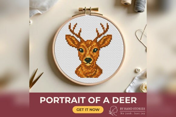 Portrait of a Deer Cross Stitch Pattern