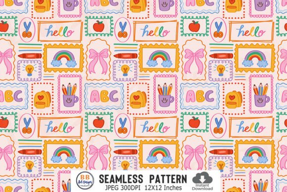 Preppy Back to School Pattern Seamless