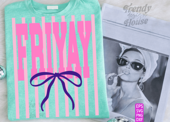 Preppy Striped FRIYAY PNG, Teacher PNG