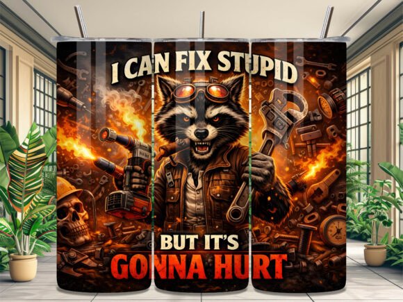 Sarcastic Raccoon Mechanic Tumbler Wrap