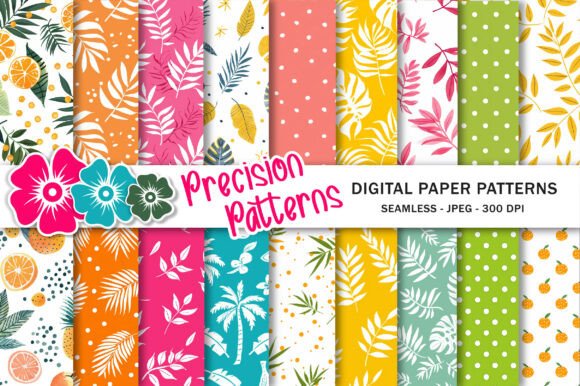 Seamless Summer Tropical Pattern Graphic Patterns By Precision Patterns