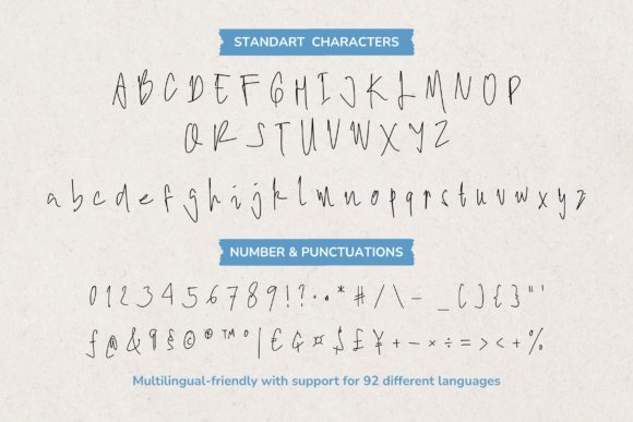 Simple Scribble Font PNG with transparent background - Preview 4