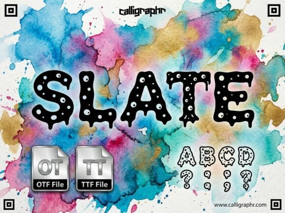 Slate Font PNG with transparent background - Preview 1