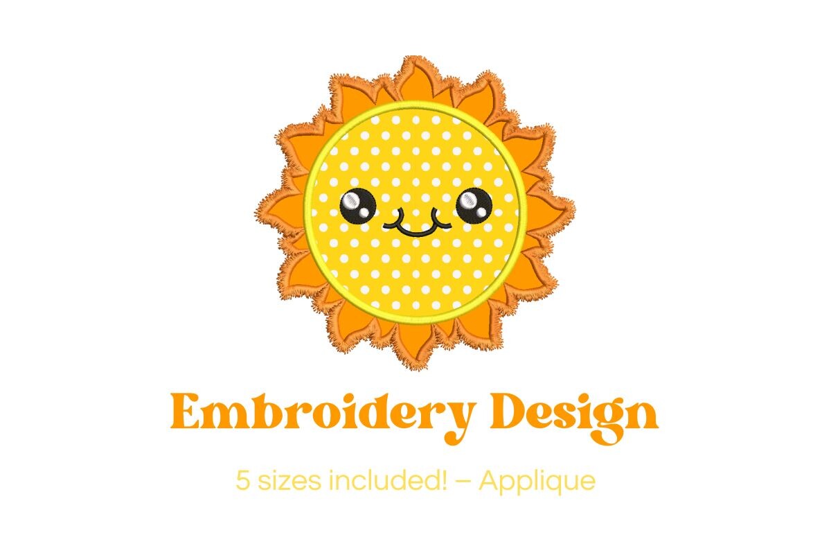 Sun Applique Embroidery Design