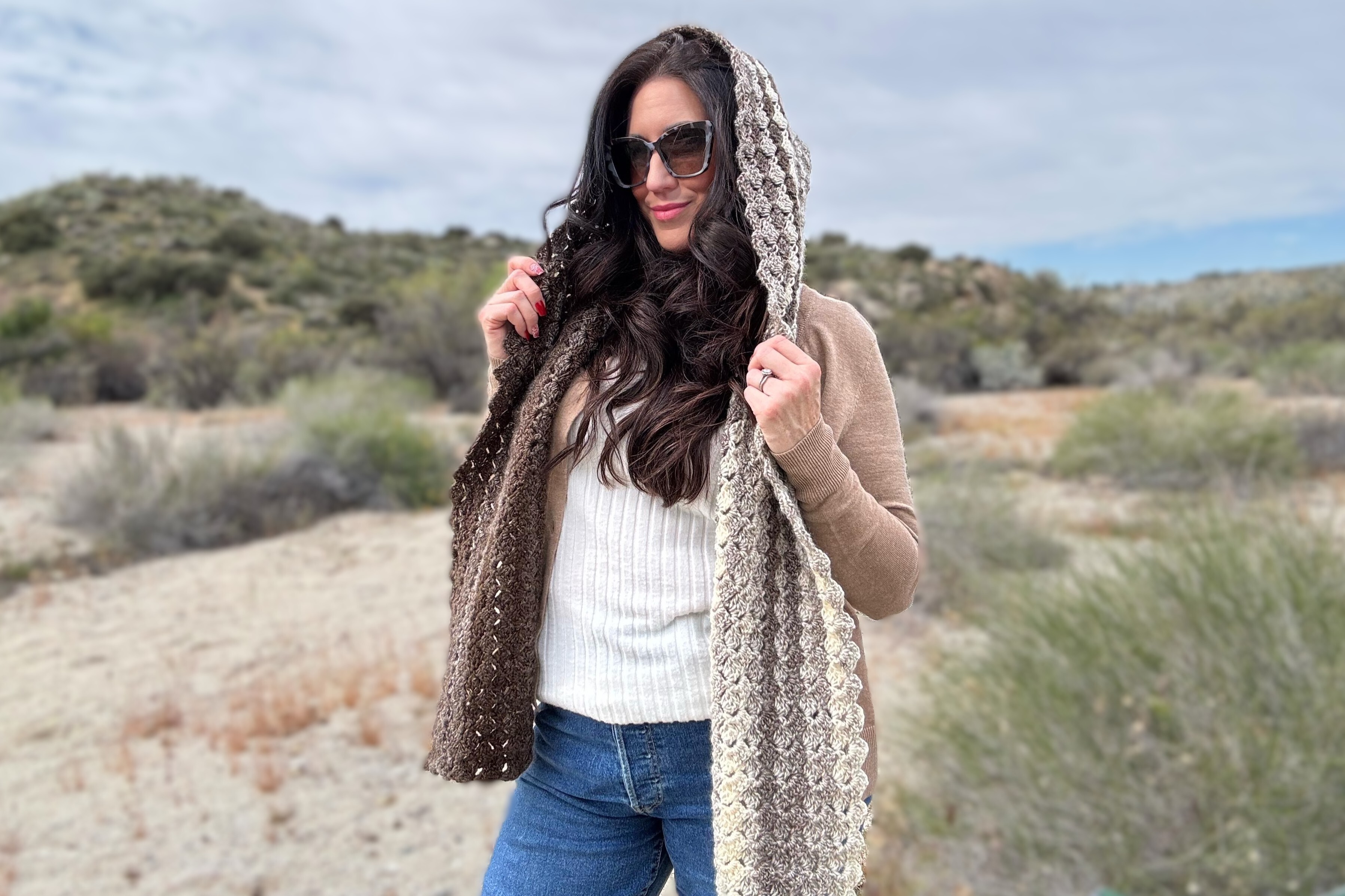Sweet Stripes Hooded Scarf