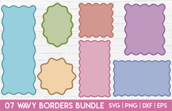 Wavy Border SVG Bundle Scalloped Shape