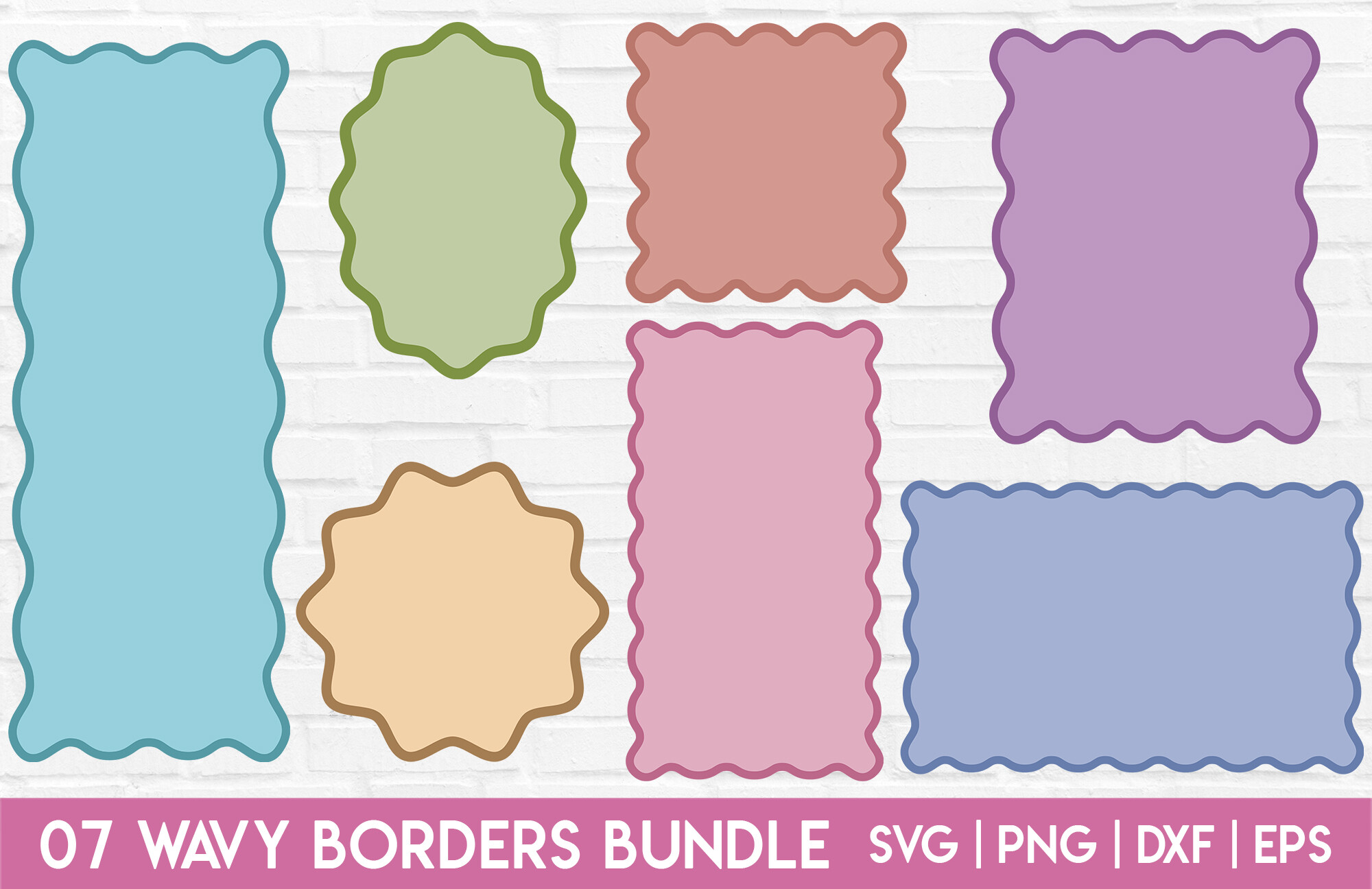 Wavy Border SVG Bundle Scalloped Shape