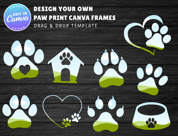Paw Print Canva Frames