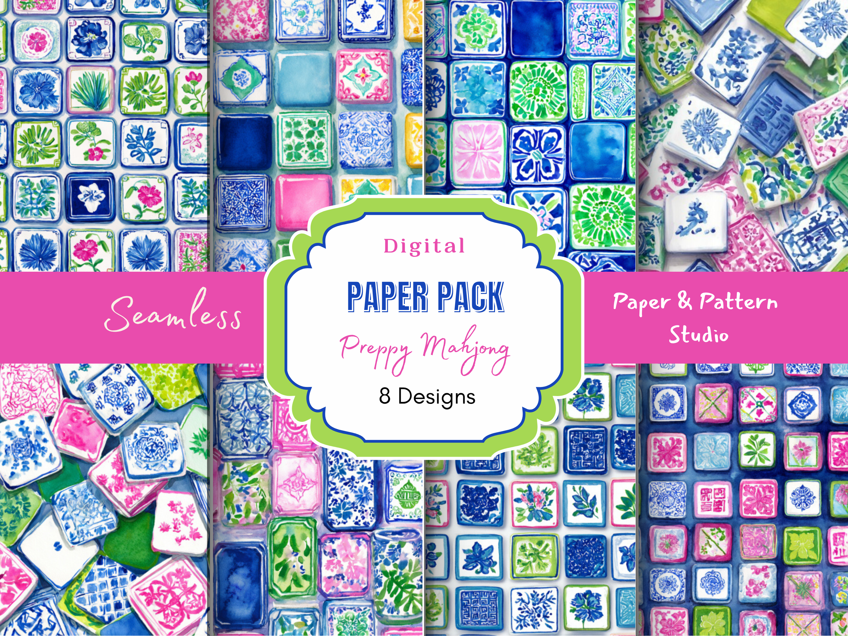 Preppy Mahjong Seamless Paper