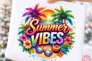 Summer Vibes Tropical Sunset Shirt PNG Graphic by Crafty Bee · Creative ...