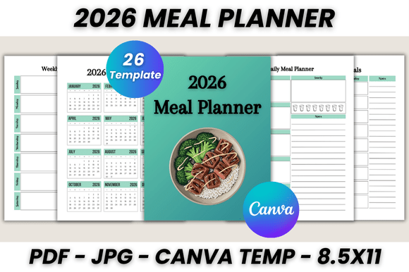 2026 Meal Planner Canva Template
