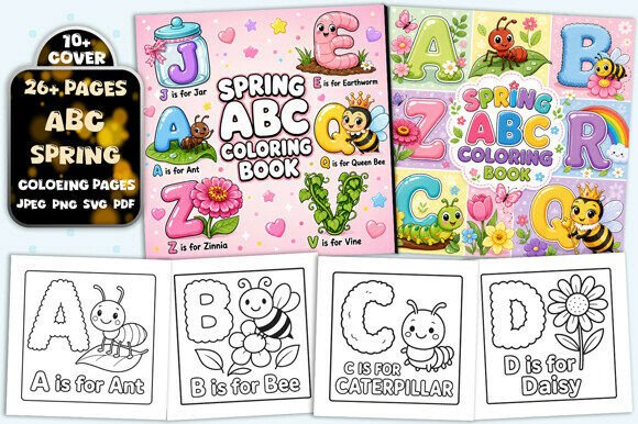 ABC Spring Coloring Book for Kids