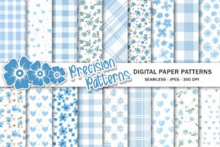 Baby Blue Digital Paper Set Graphic by Precision Patterns · Creative ...