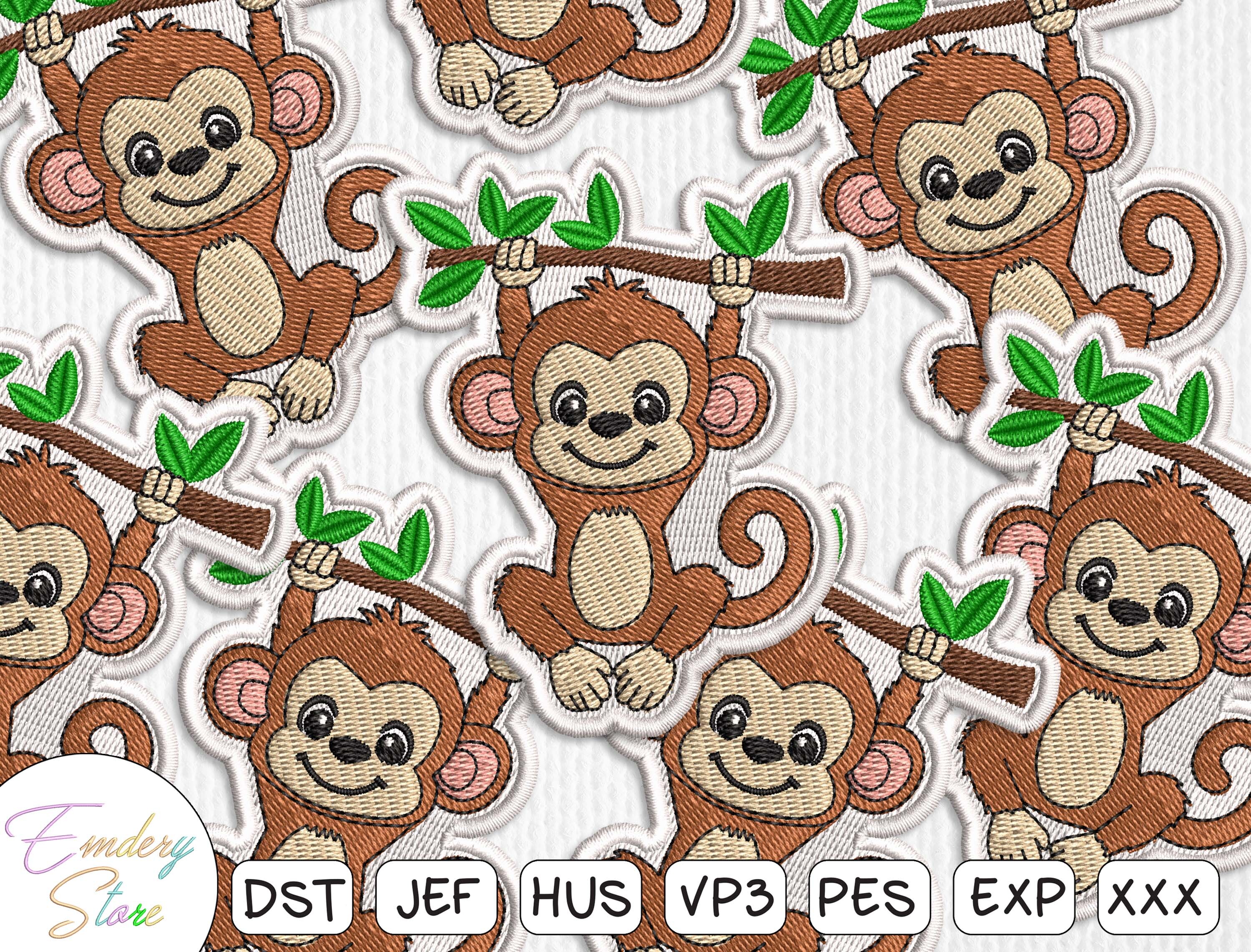 Baby Monkey Patch Embroidery File