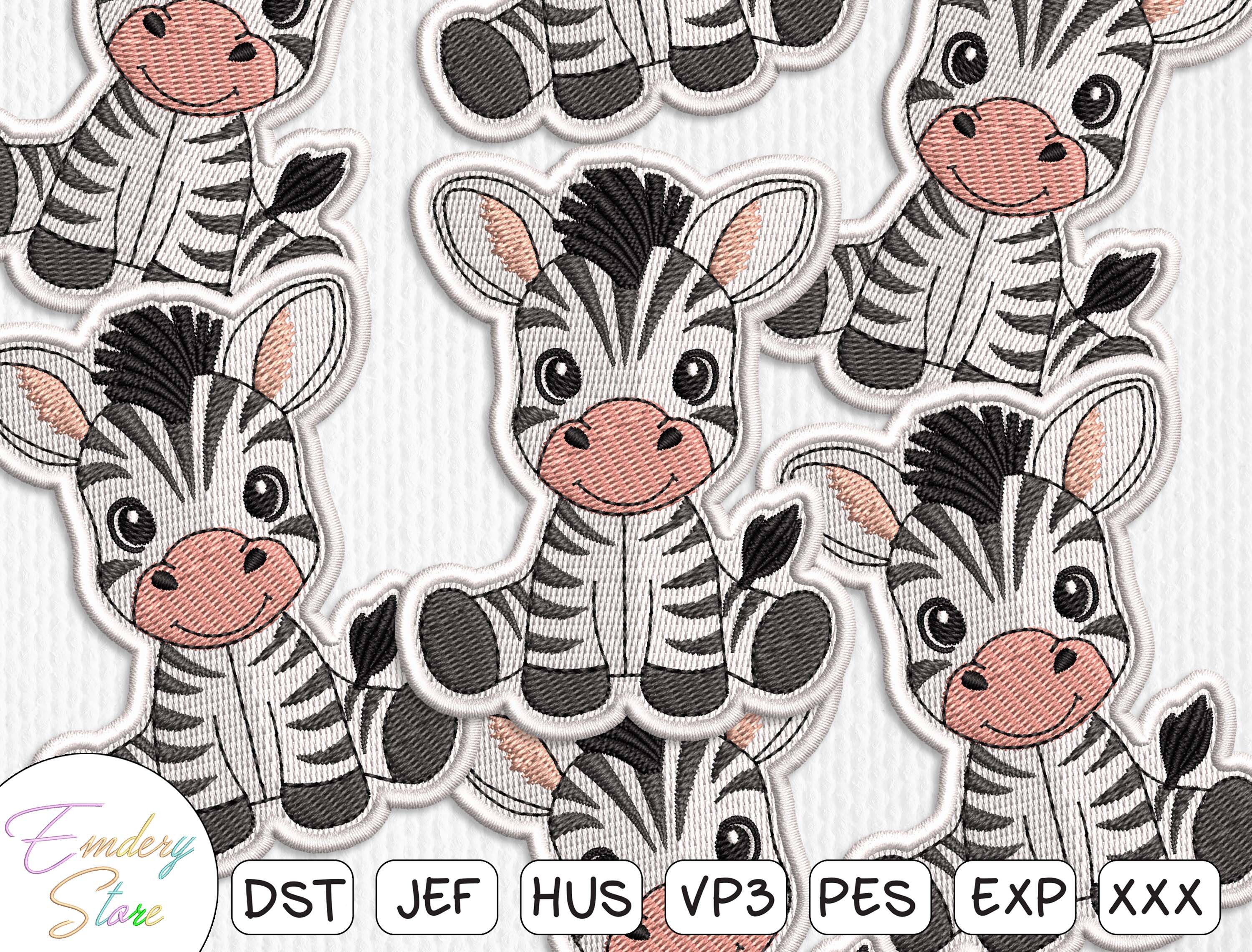 Baby Zebra Patch Embroidery File