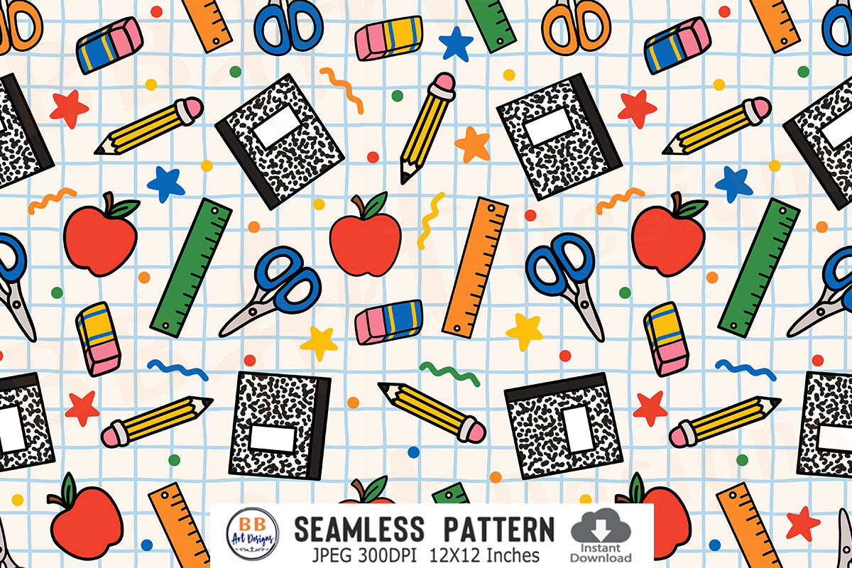 Back to School Seamless Pattern Paper