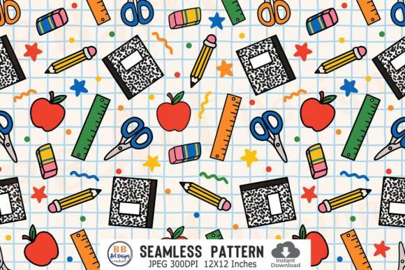 Back to School Seamless Pattern Paper