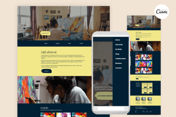 Canva Artist Portfolio Website Template Graphic by Tímea Herczeg ...