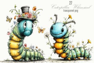 Caterpillar Whimsical Clipart
