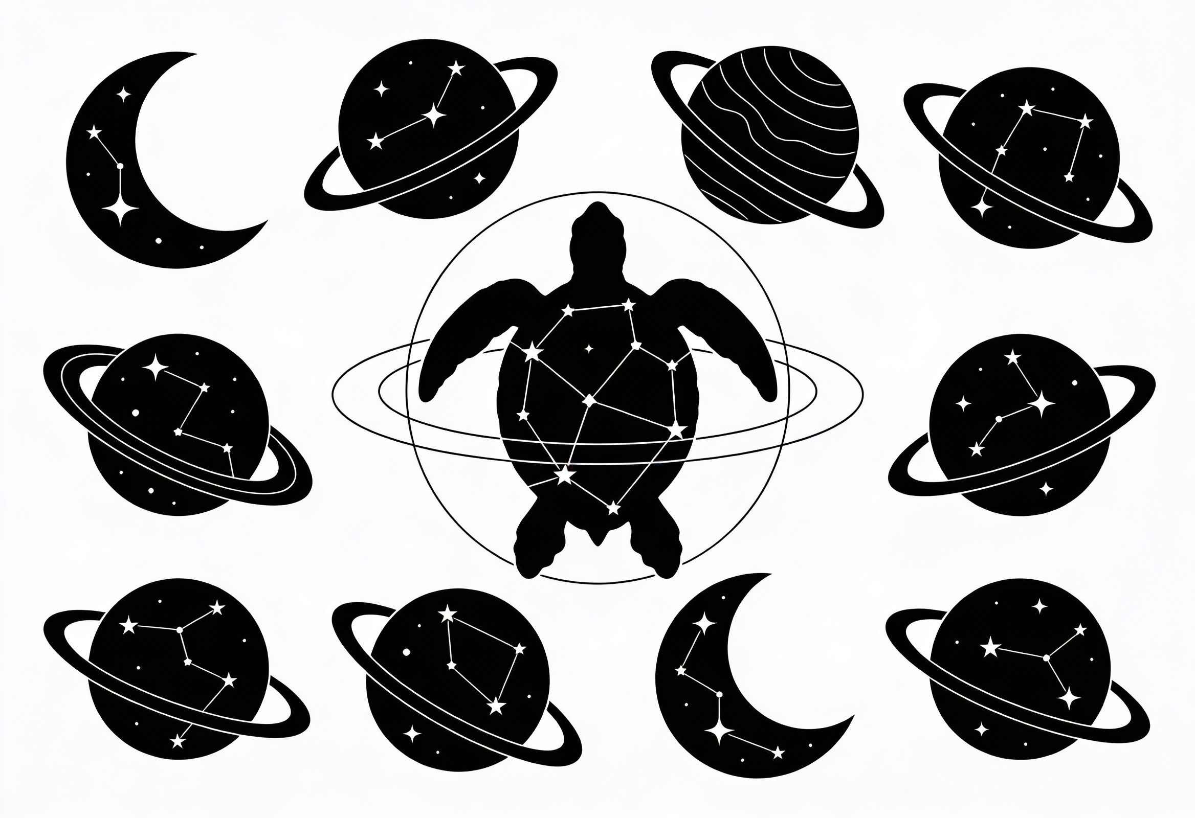 Celestial Turtle Moon Planet