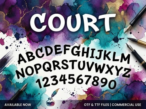 Court Font PNG with transparent background - Preview 1