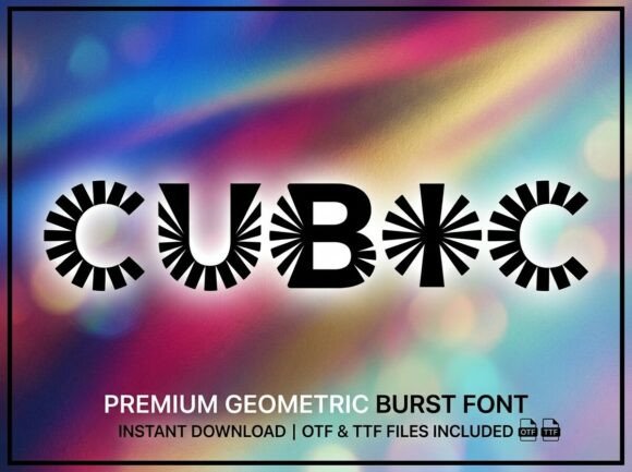 Cubic Font PNG with transparent background - Preview 3