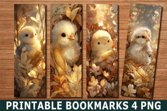 Cute Baby Chick Harvest Bookmark PNG